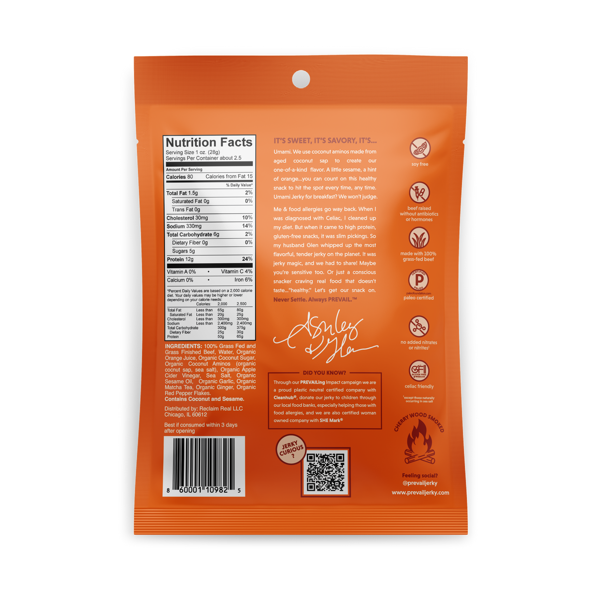 Umami Beef Jerky PREVAIL Jerky 100 GrassFed Beef Jerky